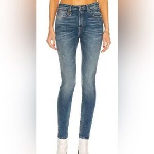 R13 Women’s 24 Jeans Alison Skinny Distressed Italian Blue